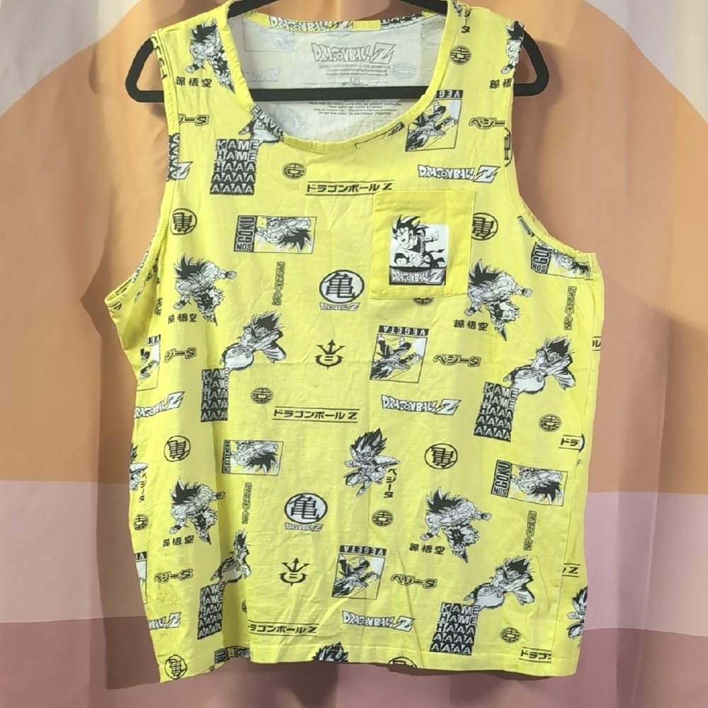 Dragon Ball Z Men's Yellow Tank Top Large